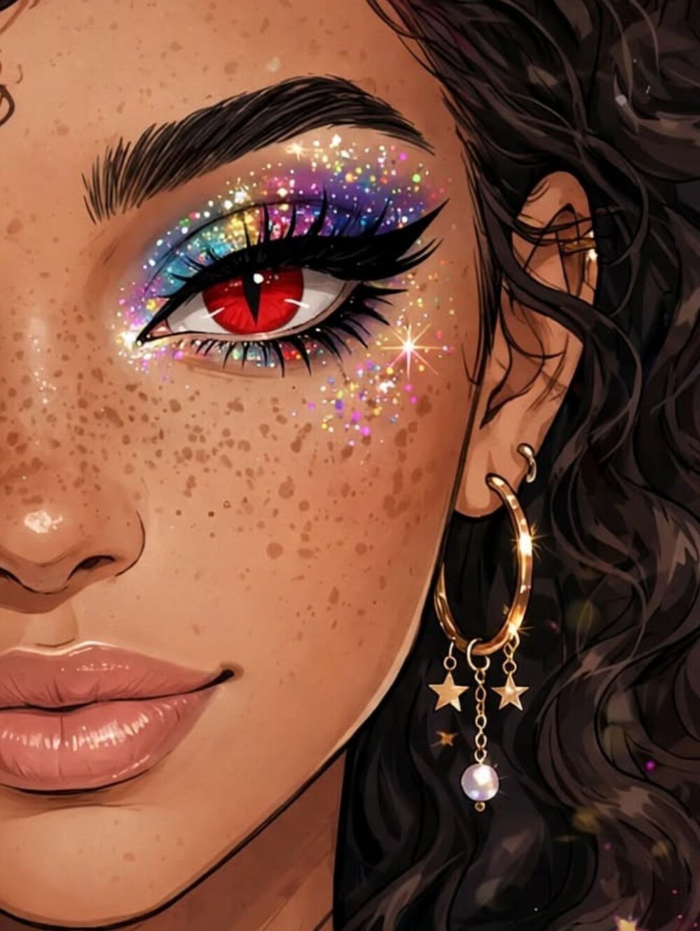 Red Cat Eye Color Eye Wear Lenses - Costume Enhancements
